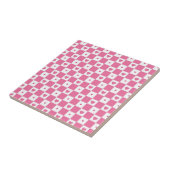 Carreau Coeurs rose mignon Fille rose Motif Checker blanc (Côté)