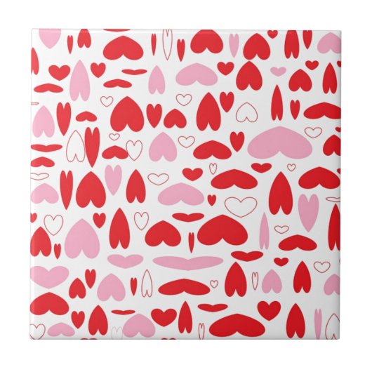 Carreau Coeurs Rouge Et Rose (Devant)