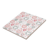 Carreau Coeurs rouges avec le motif noir d'accents (Côté)