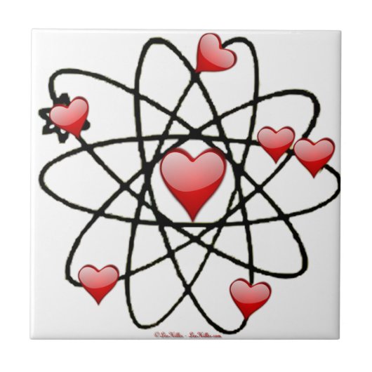 Carreau Coeurs rouges de Saint Valentin atomique (Devant)