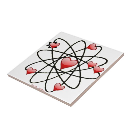 Carreau Coeurs rouges de Saint Valentin atomique (Côté)