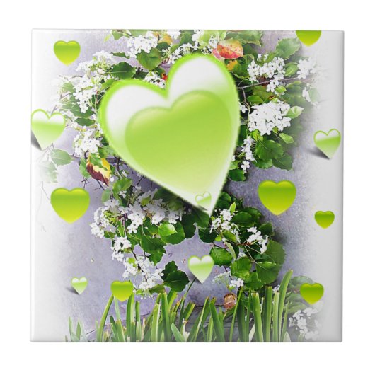 Carreau Cœurs verts d'amour_ (Devant)