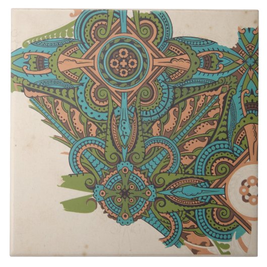 Carreau Coiffeur Art nouveau abstrait (Devant)