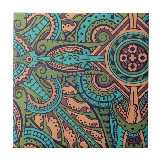 Carreau Coiffeur motif Art nouveau abstrait (Devant)