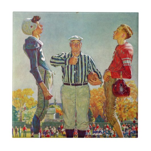 Carreau Coin Toss par Norman Rockwell (Devant)