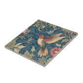 Carreau Colibri à gorge rubis de style William Morris (Côté)