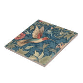 Carreau Colibri à gorge rubis de style William Morris (Côté)