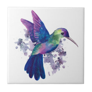 Carreau Colibri aquarelle élégant et coloré