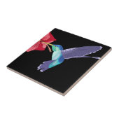 Carreau Colibri bleu et vert et Hibiscus rouge (Côté)