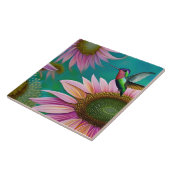 Carreau Colibri et tournesol rose (Côté)