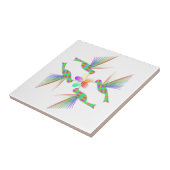 Carreau Colibris Arc-En-Ciel Embrasser Une Fleur (Côté)