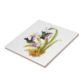 Carreau Colibris et orchidées pourpres (Côté)