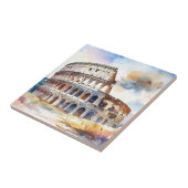 Carreau Colisée de Rome, Italie, en aquarelle (Côté)