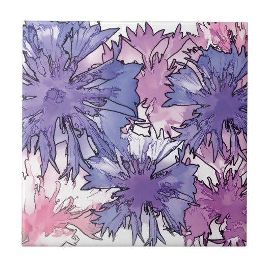 Carreau Collage de Cornflower (Devant)