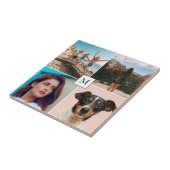 Carreau Collage de photos familiales Monogramme (Côté)