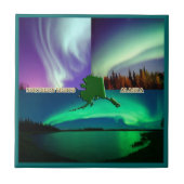 Carreau Collage des aurores boréales de l'Alaska (Devant)