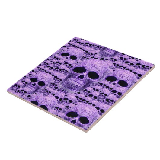 Carreau Collage pourpre celtique de crâne (Côté)