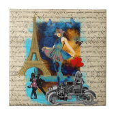 Carreau Collage romantique vintage Paris (Devant)