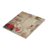 Carreau Collage romantique vintage Rose (4) (Côté)