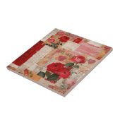 Carreau Collage Romantique Vintage Rose (6) (Côté)