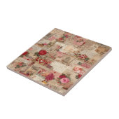 Carreau Collage romantique vintage Rose (8) (Côté)