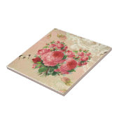 Carreau Collage rose de coeur de cru Girly (Côté)