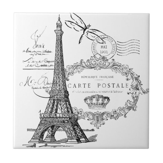 Carreau Collage tour Eiffel (Devant)