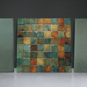 Carreau Collection Carré Abstrait EMMA Sage Faux Relief