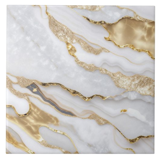 Carreau Collection d'âge en marbre moderne en or blanc (Devant)