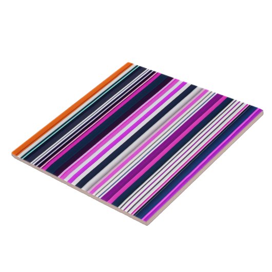 Carreau Collection de bandes blanches roses populaires (Côté)