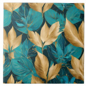 Carreau Collection de Feuilles Turquoise Gold (Devant)
