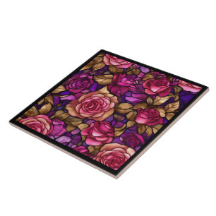 Carreau Collection élégante Rose en verre teint tendance