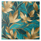 Carreau Collection Feuille populaire Turquoise Gold Boho (Devant)