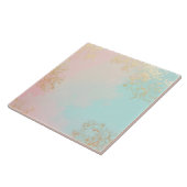 Carreau Collection Luxe Moderne Rose Pâle Menthe Douce Or (Côté)