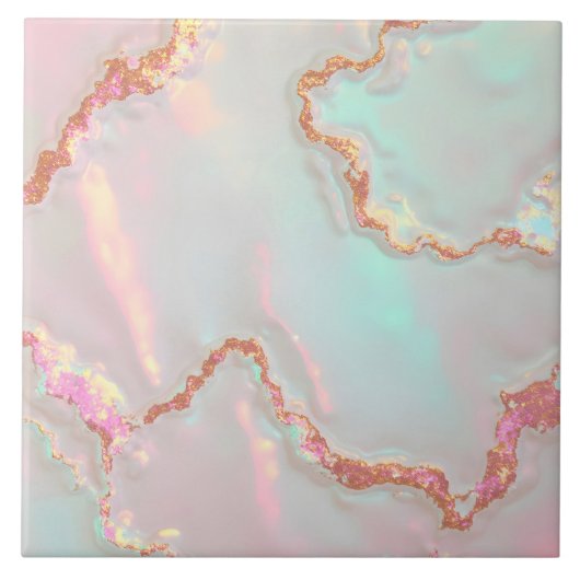 Carreau Collection Luxe Moderne Rose Pâle Menthe Douce Or (Devant)