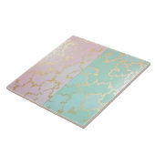 Carreau Collection Luxe Tendance Rose Pâle Menthe Douce Or (Côté)