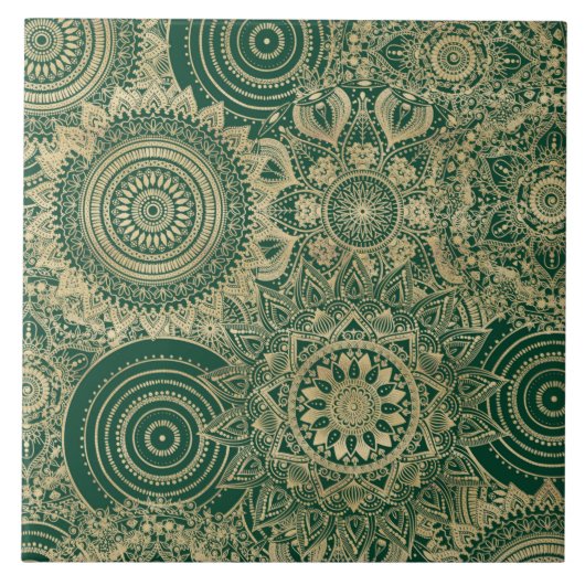 Carreau Collection Mandala Gold Green (Devant)