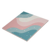 Carreau Collection Moderne Abstraite Rose Pâle Menthe (Côté)