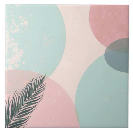 Carreau Collection Moderne Abstraite Rose Pâle Menthe (Devant)