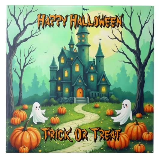 Carreau Collection Moderne Halloween Mignonne Épouvantable (Devant)