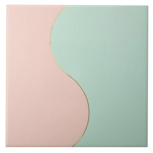 Carreau Collection Rose Pâle Menthe Abstrait Moderne (Devant)