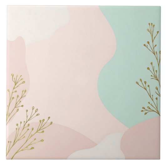 Carreau Collection Tendance Abstraite Rose Menthe (Devant)