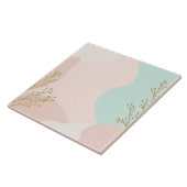 Carreau Collection Tendance Abstraite Rose Menthe (Côté)