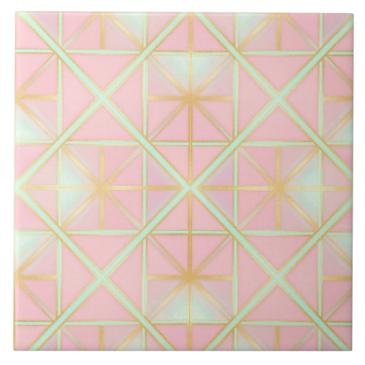 Carreau Collection Tendance Luxe Rose Pâle Menthe Douce Or (Devant)
