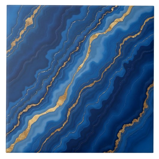 Carreau Collection tendance Royal Blue Gold Marble Collect (Devant)
