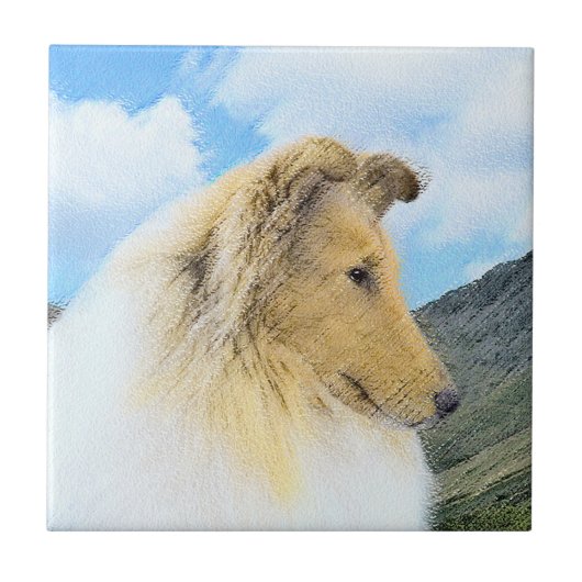 Carreau Collie en Montagne (Rough) Peinture - Chien Art (Devant)