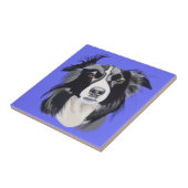 Carreau Collie frontière noire et blanche (Côté)