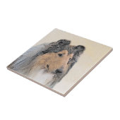 Carreau Collie (Rough) Peinture - Cute Original Dog Art (Côté)