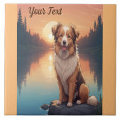 Carreau Collie Shepherd par le lac (Devant)