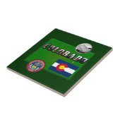 Carreau Colorado Image Texte, Drapeau, Sceau, Quart, Carte (Côté)